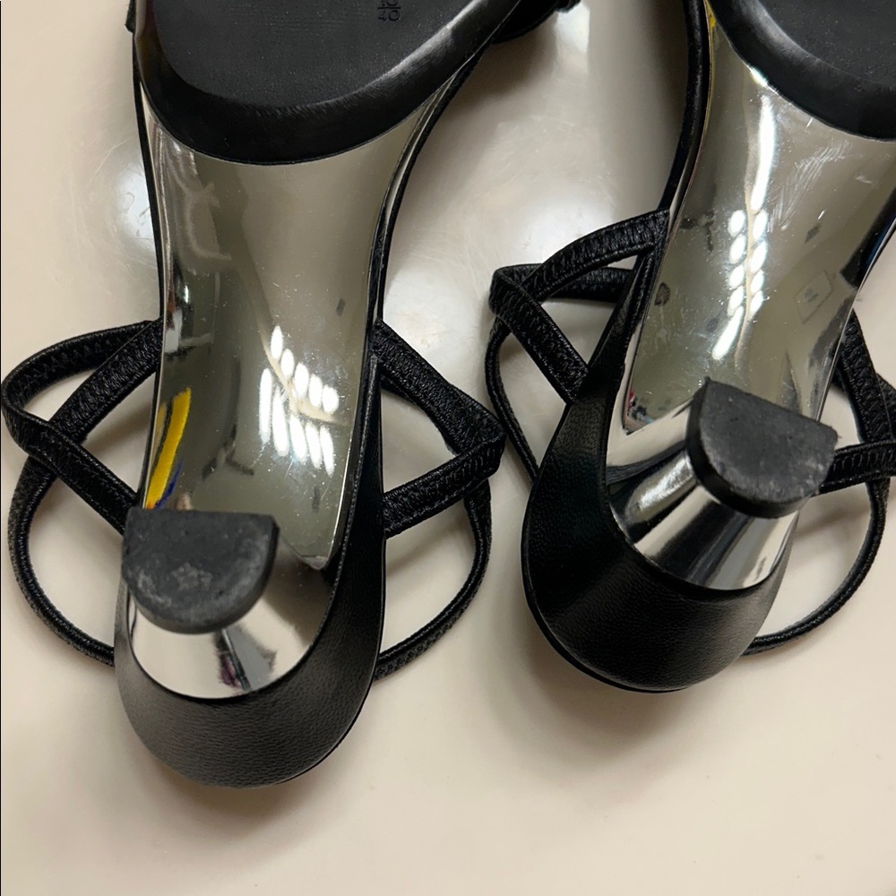 Onex Black Rhinestone Heels / Sandals - Picture 13 of 15